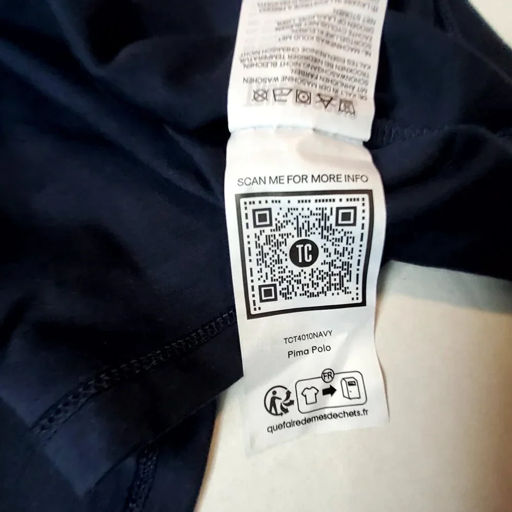 True Classic Pima Cotton Navy Blue Polo Shirt Soft, breathable  Size XL - Picture 7 of 10